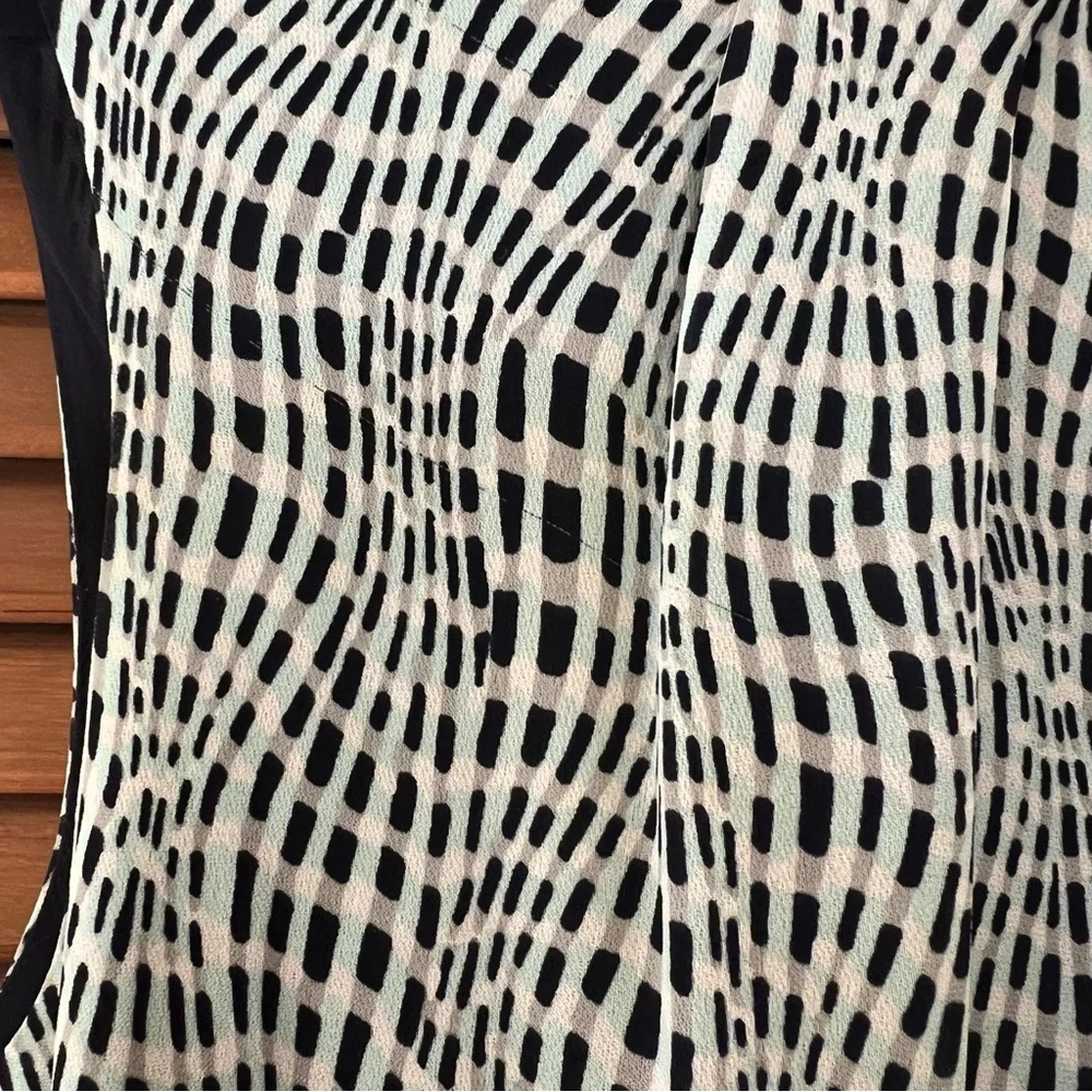 Tory Burch navy blue and White Patterned silk dress Dress 14 sleeveless